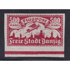 ALEMANIA DANZIG 1923 Yv AEREO 15 VARIEDAD SIN DENTAR NUEVA CON GOMA DE GRAN CALIDAD 50 €